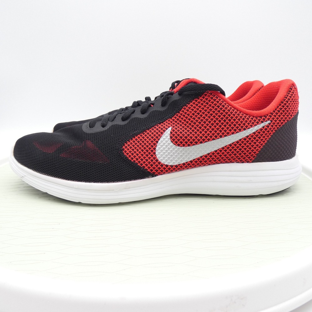 Nike Revolution 3 Mens Running Shoes Red Black Silver 819300-600 Size 15